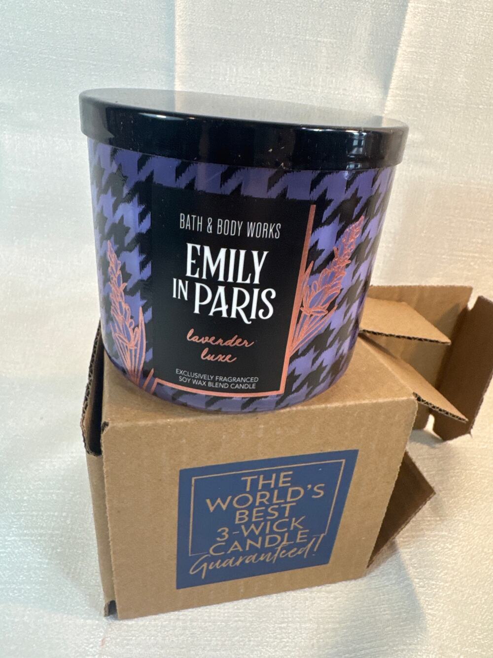 Bath & Body Works Emily in Paris Lavender Luxe 3 wick candle-NWT